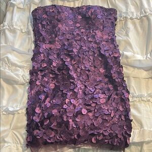Adrianna Papell Purple Sequin Mini Dress